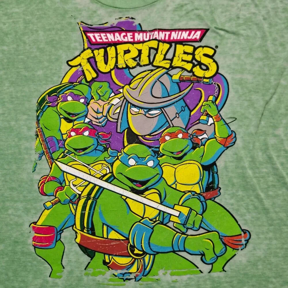 TEENAGE MUTANT NINJA TURTLES T-Shirt Men 2XL Green Shredder Ninja Graphic Tee - Picture 2 of 10
